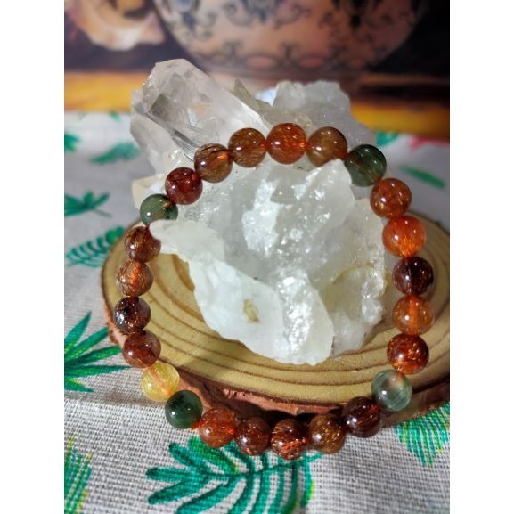 ⚜️高品質彩鈦晶手珠 天然水晶 鈦晶 銅鈦晶 綠碧髮 咖啡鈦 金髮晶 手串 手鍊-細節圖5