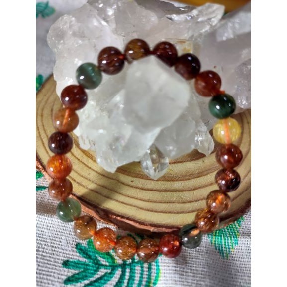 ⚜️高品質彩鈦晶手珠 天然水晶 鈦晶 銅鈦晶 綠碧髮 咖啡鈦 金髮晶 手串 手鍊-細節圖8