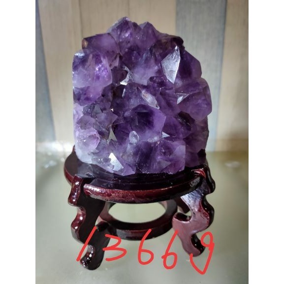 ✡️烏拉圭🇺🇾水晶原礦 紫晶陣 消磁 净化 水晶原石 晶簇擺件 全拋大角趾帶鈦金 晶體超美 可當燈飾 1366g-細節圖3