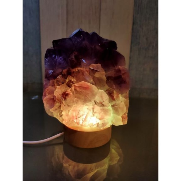 ✡️烏拉圭🇺🇾水晶原礦 紫晶陣 消磁 净化 水晶原石 晶簇擺件 全拋大角趾帶鈦金 晶體超美 可當燈飾 1366g-細節圖7