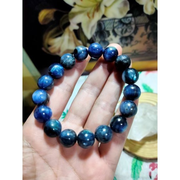⚜️天然無燒 ＂貓眼藍晶石＂手珠 純天然無優化 12mm-細節圖5