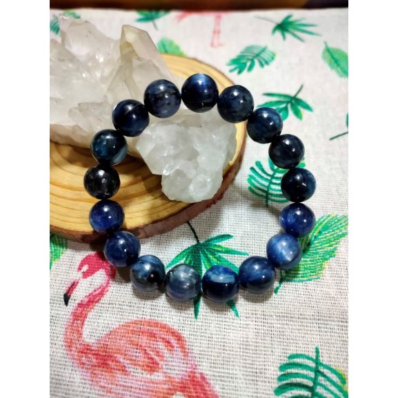 ⚜️天然無燒 ＂貓眼藍晶石＂手珠 純天然無優化 12mm-細節圖7