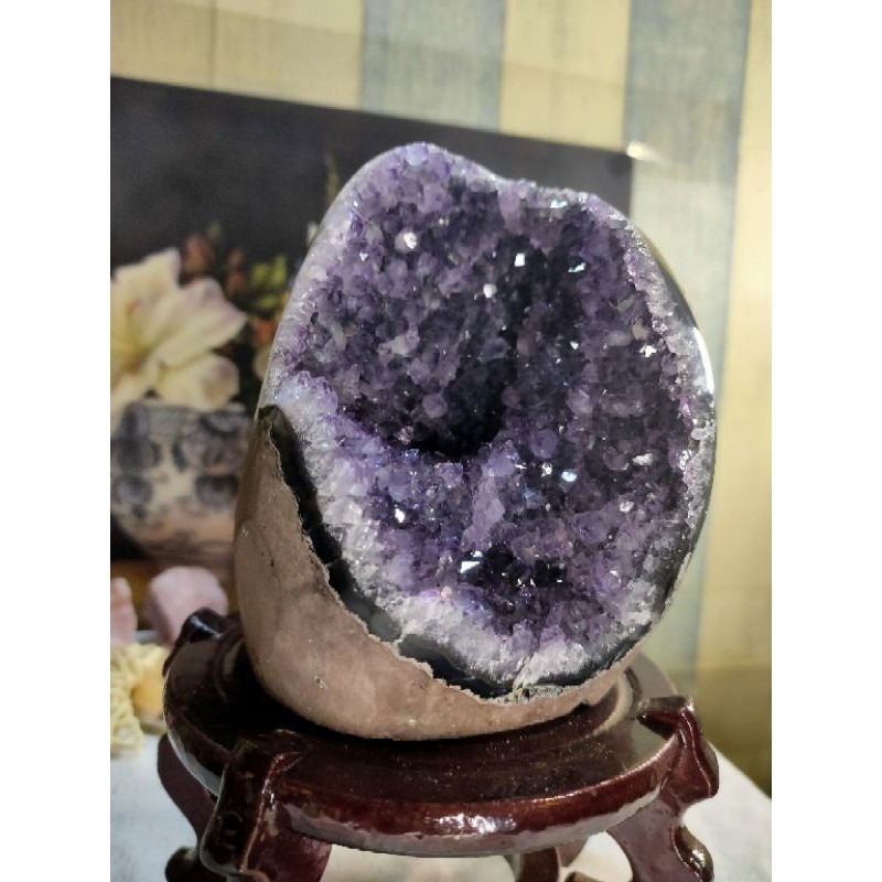 ✡️巴西🇧🇷烏拉圭🇺🇾水晶原礦 異象 內凹 紫晶陣 消磁 净化 水晶原石 晶簇擺件 1425g-細節圖4
