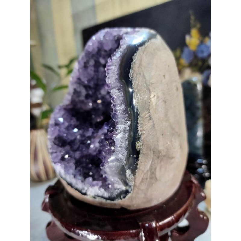 ✡️巴西🇧🇷烏拉圭🇺🇾水晶原礦 異象 內凹 紫晶陣 消磁 净化 水晶原石 晶簇擺件 1425g-細節圖6