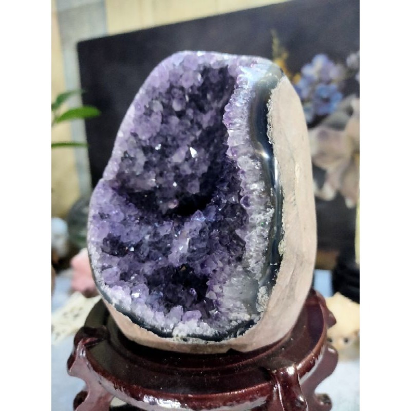 ✡️巴西🇧🇷烏拉圭🇺🇾水晶原礦 異象 內凹 紫晶陣 消磁 净化 水晶原石 晶簇擺件 1425g-細節圖7