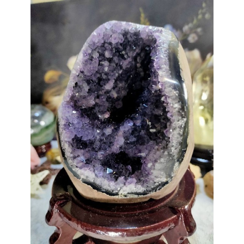 ✡️巴西🇧🇷烏拉圭🇺🇾水晶原礦 異象 內凹 紫晶陣 消磁 净化 水晶原石 晶簇擺件 1425g-細節圖8