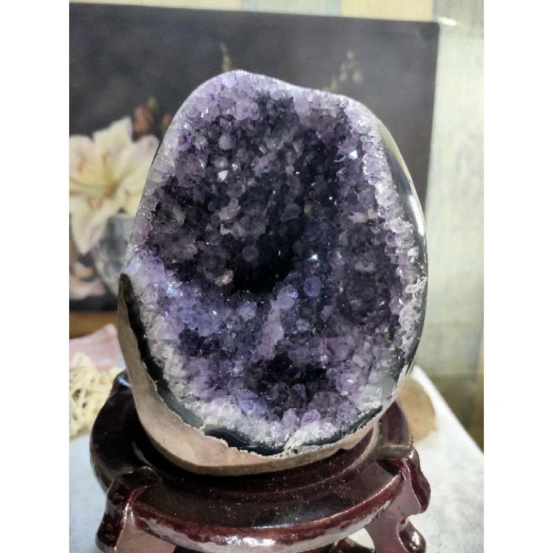 ✡️巴西🇧🇷烏拉圭🇺🇾水晶原礦 異象 內凹 紫晶陣 消磁 净化 水晶原石 晶簇擺件 1425g-細節圖9