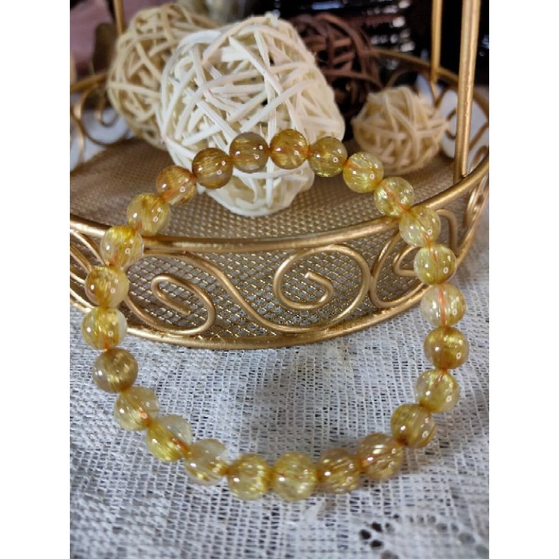 ⚜️天然貓眼鈦晶手珠 清透料 粗板絲 貓眼鈦晶 單圈 手串 手珠 7.7mm-細節圖2