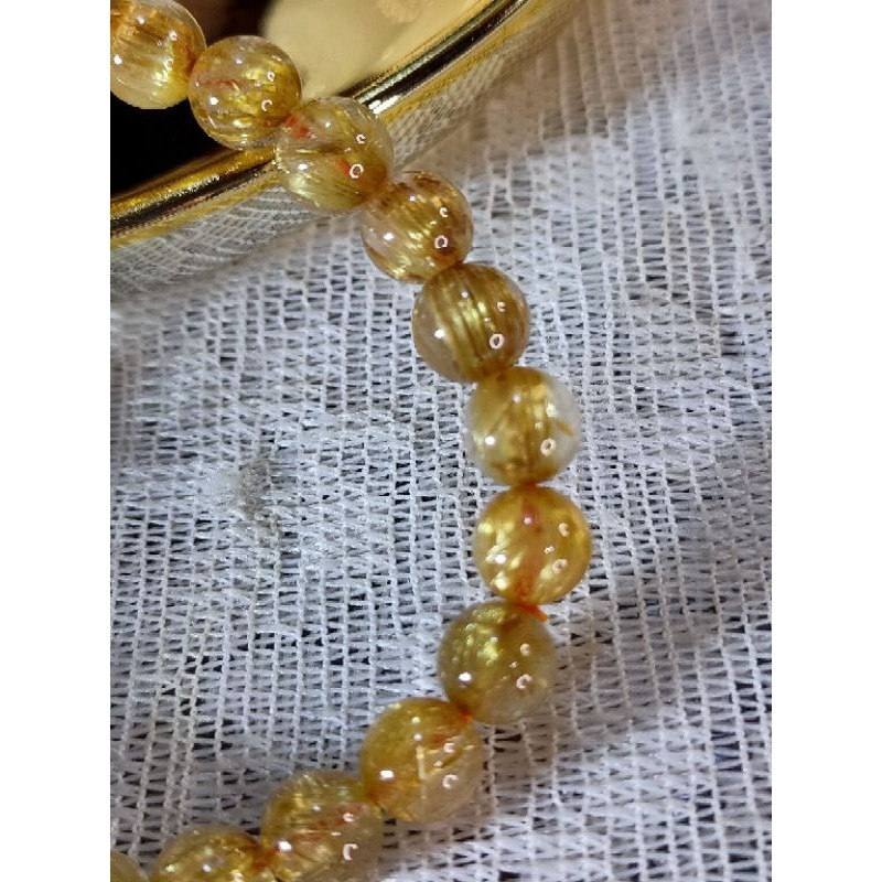 ⚜️天然貓眼鈦晶手珠 清透料 粗板絲 貓眼鈦晶 單圈 手串 手珠 7.7mm-細節圖3