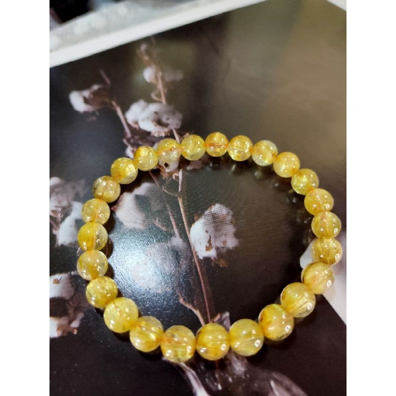 ⚜️天然貓眼鈦晶手珠 清透料 粗板絲 貓眼鈦晶 單圈 手串 手珠 7.7mm-細節圖5