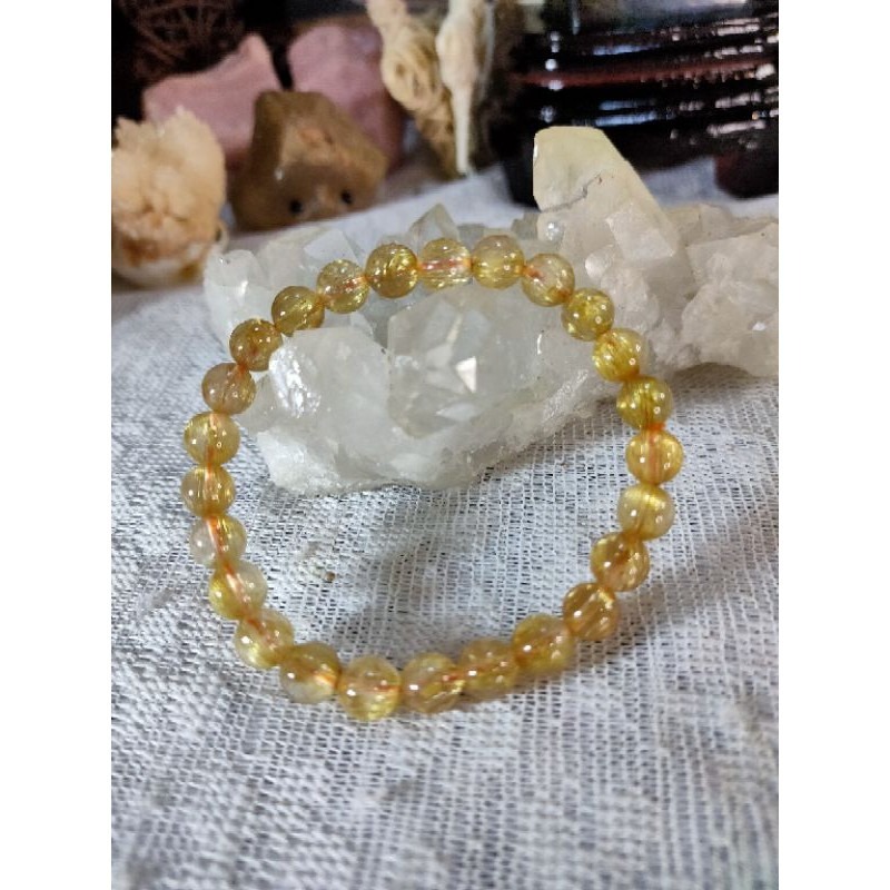 ⚜️天然貓眼鈦晶手珠 清透料 粗板絲 貓眼鈦晶 單圈 手串 手珠 7.7mm-細節圖7