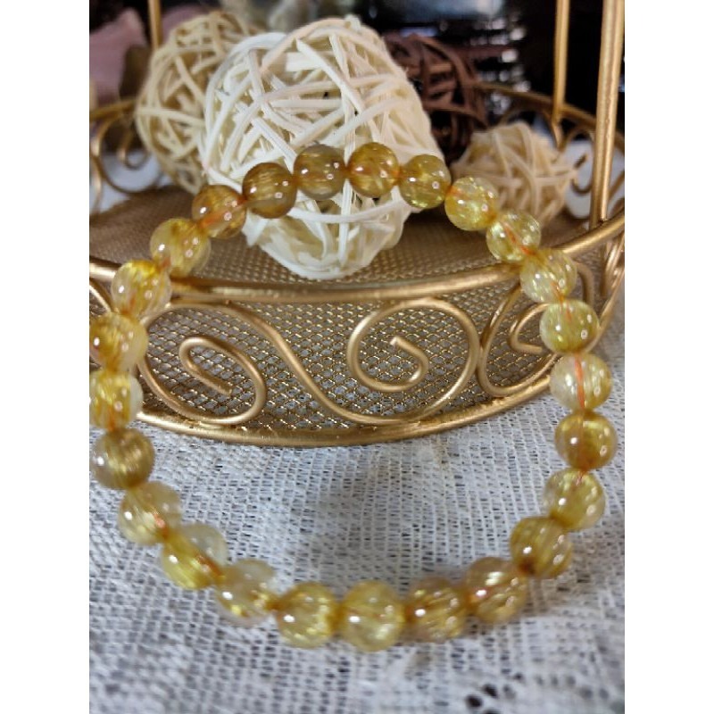 ⚜️天然貓眼鈦晶手珠 清透料 粗板絲 貓眼鈦晶 單圈 手串 手珠 7.7mm-細節圖8