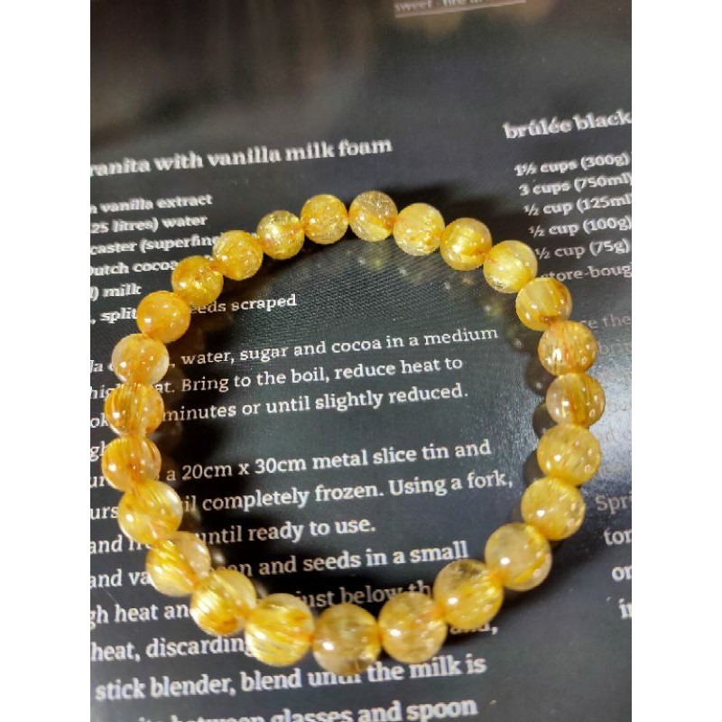 ⚜️天然貓眼鈦晶手珠 清透料 粗板絲 貓眼鈦晶 單圈 手串 手珠 7.7mm-細節圖9