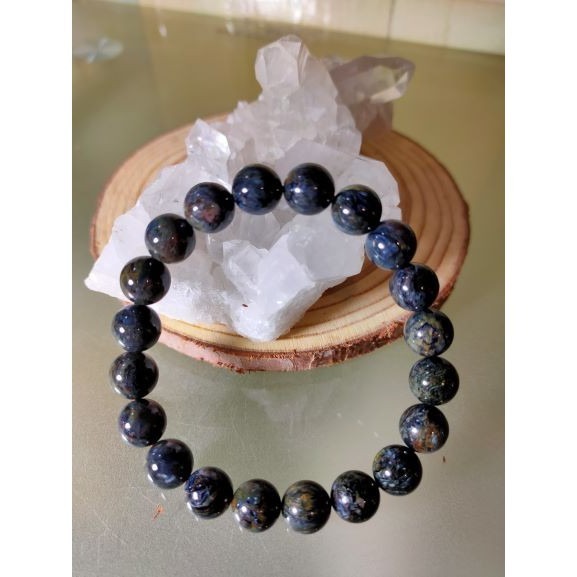 ⚜️彼得石 手鍊 手串 手珠 地球紋 風暴石 10.3mm-細節圖3