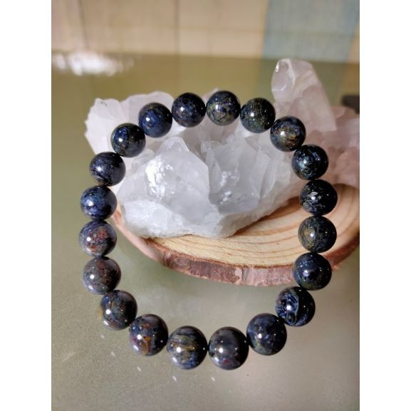 ⚜️彼得石 手鍊 手串 手珠 地球紋 風暴石 10.3mm-細節圖8