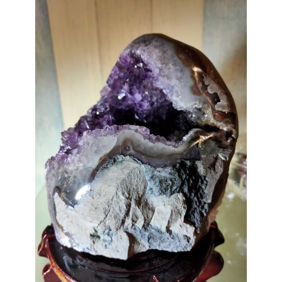 ✡️巴西🇧🇷烏拉圭🇺🇾水晶原礦 鎮異象 內凹 大甕型 紫水晶  防幅攝 消磁 净化 送元寶  1513g-細節圖5