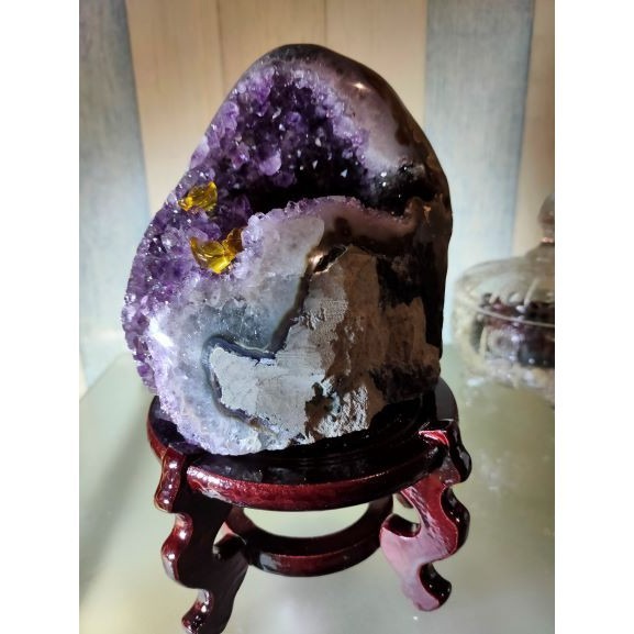 ✡️巴西🇧🇷烏拉圭🇺🇾水晶原礦 鎮異象 內凹 大甕型 紫水晶  防幅攝 消磁 净化 送元寶  1513g-細節圖8