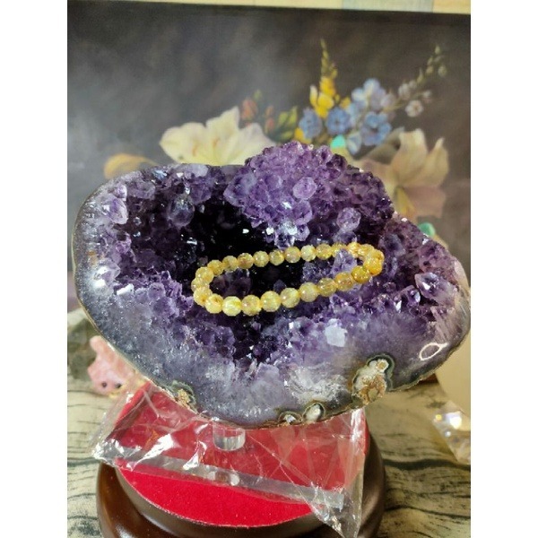 ✡️烏拉圭🇺🇾水晶原礦 內凹帶球花紅極光原皮 紫晶鎮 消磁 净化 紫水晶原石擺件 送壓克力座2037g#258-細節圖8