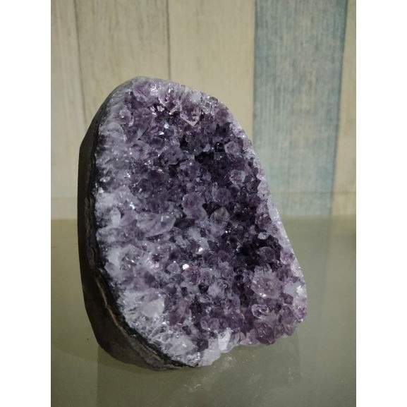 ✡️紫水晶 晶陣 防幅攝 消磁 净化 水晶原石 天然紫水晶 晶簇擺件 原礦 內凹 895g-細節圖2