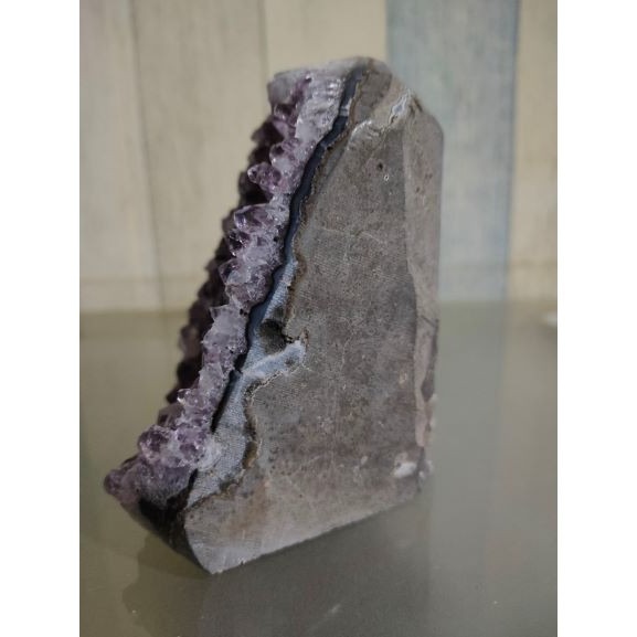 ✡️紫水晶 晶陣 防幅攝 消磁 净化 水晶原石 天然紫水晶 晶簇擺件 原礦 內凹 895g-細節圖4