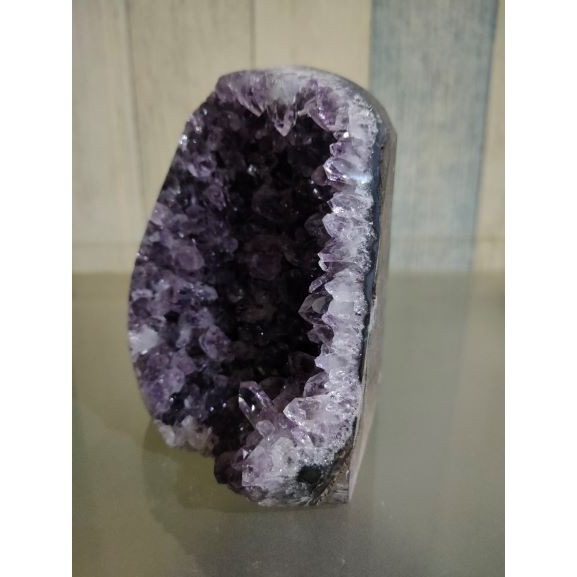 ✡️紫水晶 晶陣 防幅攝 消磁 净化 水晶原石 天然紫水晶 晶簇擺件 原礦 內凹 895g-細節圖6