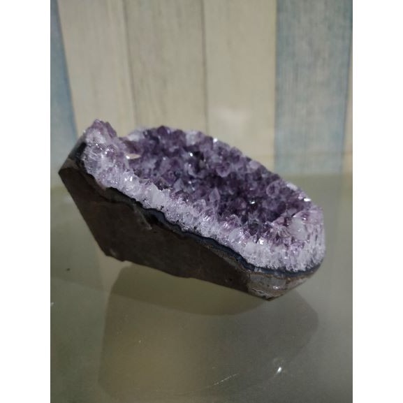 ✡️紫水晶 晶陣 防幅攝 消磁 净化 水晶原石 天然紫水晶 晶簇擺件 原礦 內凹 895g-細節圖9