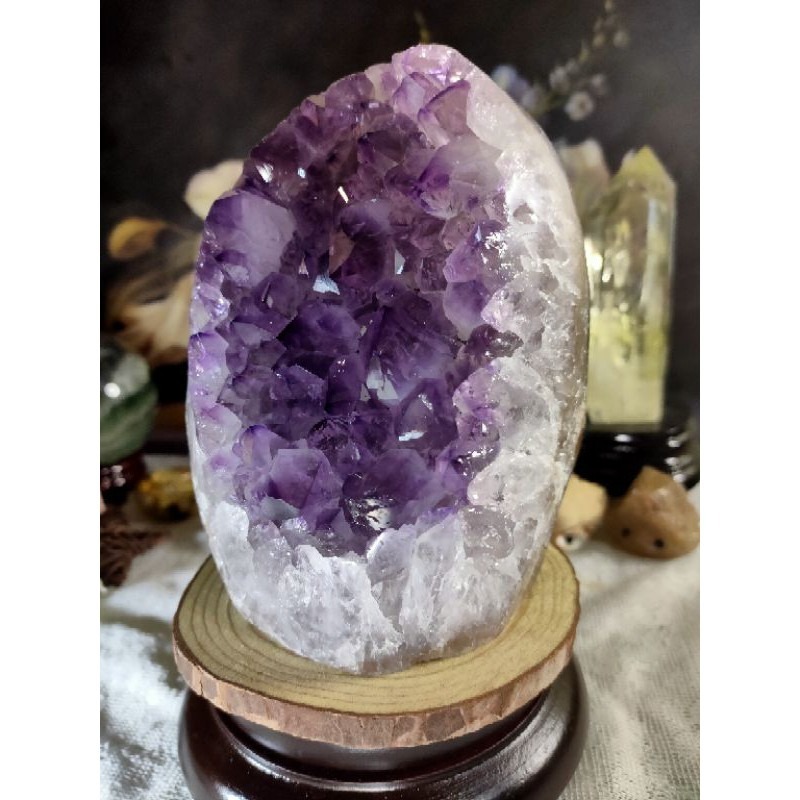 ✡️烏拉圭🇺🇾水晶原礦  紫水晶 紫晶鎮 消磁 净化 水晶原石 晶簇擺件 全大角趾 2181g-細節圖2