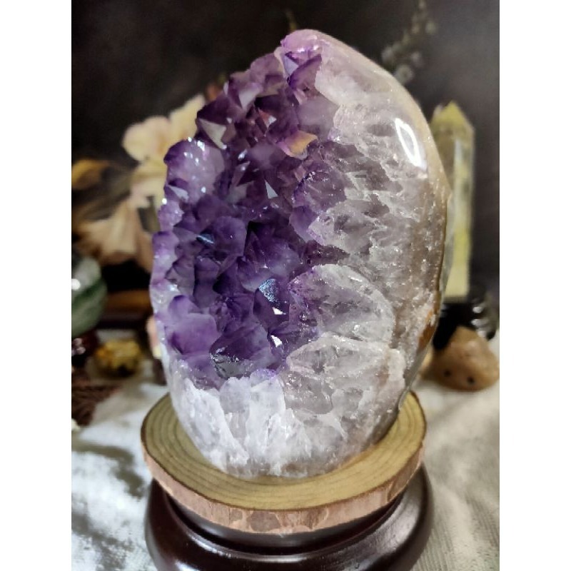 ✡️烏拉圭🇺🇾水晶原礦  紫水晶 紫晶鎮 消磁 净化 水晶原石 晶簇擺件 全大角趾 2181g-細節圖3