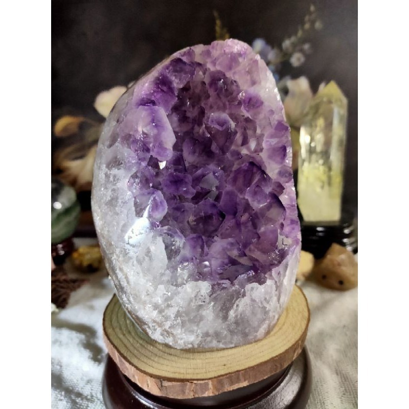 ✡️烏拉圭🇺🇾水晶原礦  紫水晶 紫晶鎮 消磁 净化 水晶原石 晶簇擺件 全大角趾 2181g-細節圖5