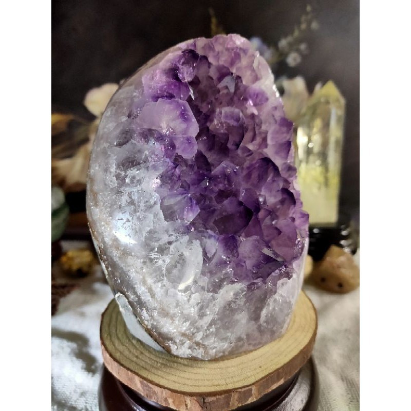 ✡️烏拉圭🇺🇾水晶原礦  紫水晶 紫晶鎮 消磁 净化 水晶原石 晶簇擺件 全大角趾 2181g-細節圖6