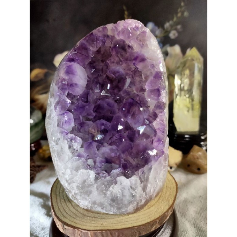 ✡️烏拉圭🇺🇾水晶原礦  紫水晶 紫晶鎮 消磁 净化 水晶原石 晶簇擺件 全大角趾 2181g-細節圖9