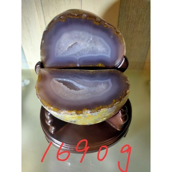 💰全拋巴西聚寶盆 全拋瑪瑙聚寶盆 帶雪礦共生礦 閃亮亮 全透光 藏風聚氣~圓滿如意~對己生財~附底座 1690g(原石-細節圖4