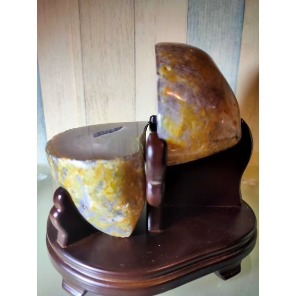 💰全拋巴西聚寶盆 全拋瑪瑙聚寶盆 帶雪礦共生礦 閃亮亮 全透光 藏風聚氣~圓滿如意~對己生財~附底座 1690g(原石-細節圖6