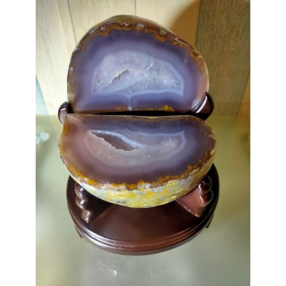 💰全拋巴西聚寶盆 全拋瑪瑙聚寶盆 帶雪礦共生礦 閃亮亮 全透光 藏風聚氣~圓滿如意~對己生財~附底座 1690g(原石-細節圖9