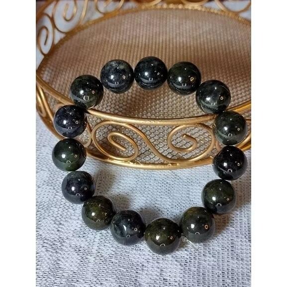 ⚜️天然A貨翡翠烏雞手串 手珠 附證書 有天然裂紋礦缺特價出清-細節圖7