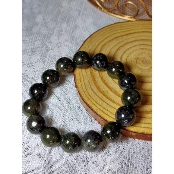 ⚜️天然A貨翡翠烏雞手串 手珠 附證書 有天然裂紋礦缺特價出清-細節圖8