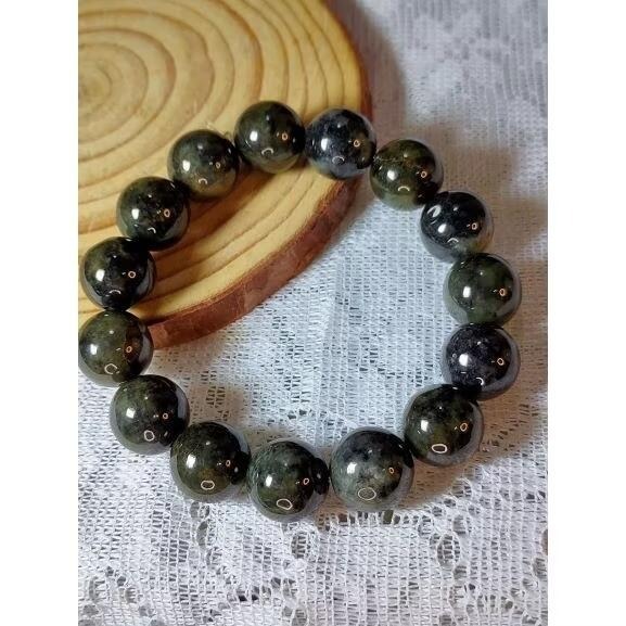 ⚜️天然A貨翡翠烏雞手串 手珠 附證書 有天然裂紋礦缺特價出清-細節圖9