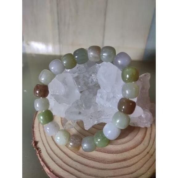 ⚜️天然和田玉多寶老形珠手鏈 糖料/青玉/煙白/煙紫等 實物水頭好 送鑑定證書-細節圖5