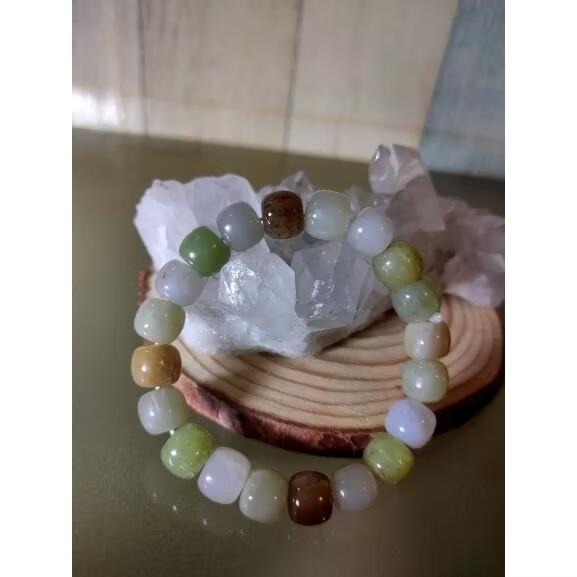 ⚜️天然和田玉多寶老形珠手鏈 糖料/青玉/煙白/煙紫等 實物水頭好 送鑑定證書-細節圖7