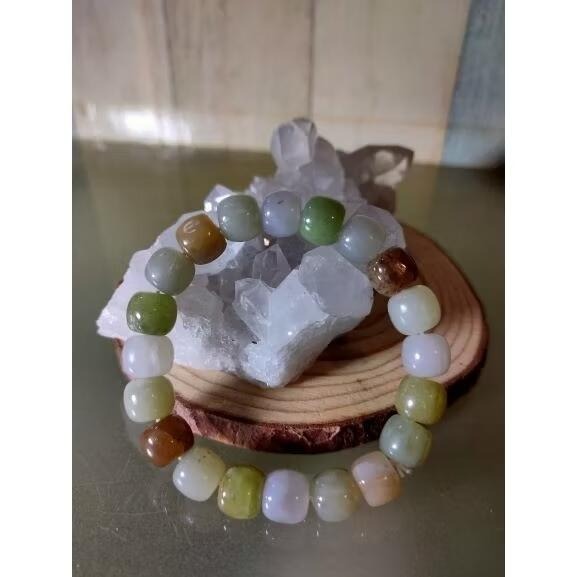 ⚜️天然和田玉多寶老形珠手鏈 糖料/青玉/煙白/煙紫等 實物水頭好 送鑑定證書-細節圖8