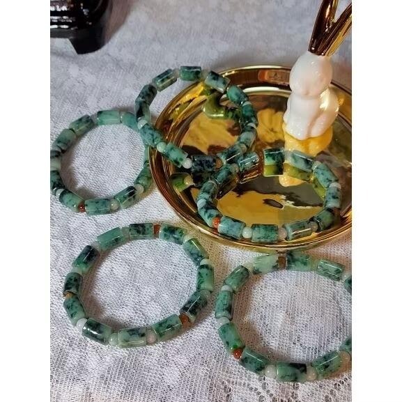 ⚜️天然緬甸玉A貨翡翠飄花桶珠路路通 手珠 手鍊 手串-細節圖2