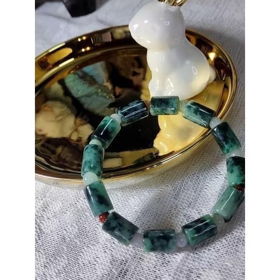 ⚜️天然緬甸玉A貨翡翠飄花桶珠路路通 手珠 手鍊 手串-細節圖5