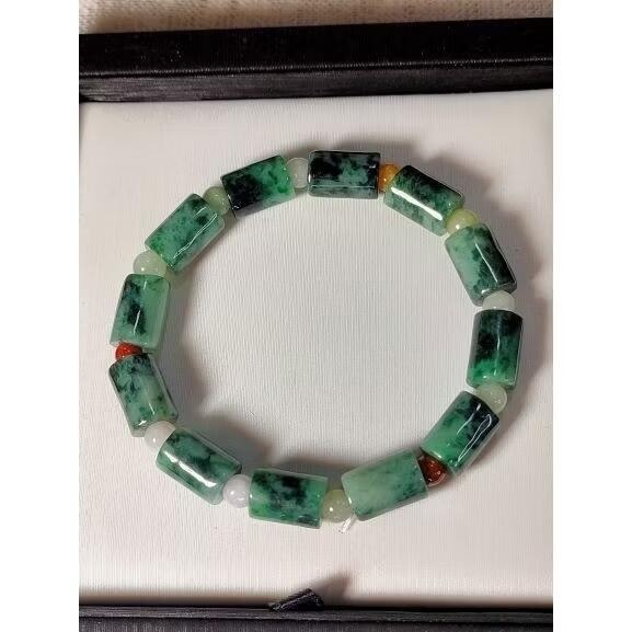 ⚜️天然緬甸玉A貨翡翠飄花桶珠路路通 手珠 手鍊 手串-細節圖7