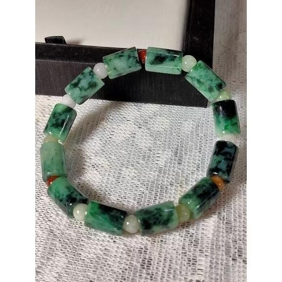 ⚜️天然緬甸玉A貨翡翠飄花桶珠路路通 手珠 手鍊 手串-細節圖9