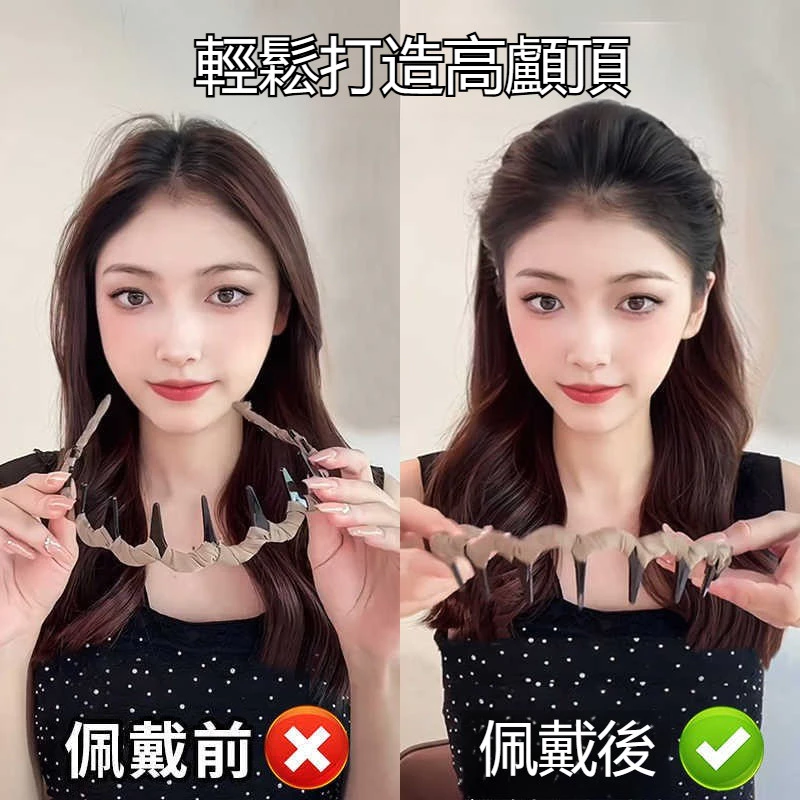✨台灣現貨🌿韓版髮箍 纏繞帶齒髮箍 法式溫柔纏布大波浪髮箍 公主頭髮箍 正反可戴 帶齒髮卡 防滑-細節圖3
