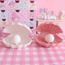 🌸台灣現貨🌿夢幻人魚幻彩陶瓷貝殼燈 珍珠裝飾小夜燈 貝殼收納盤 粉、白兩色-細節圖3