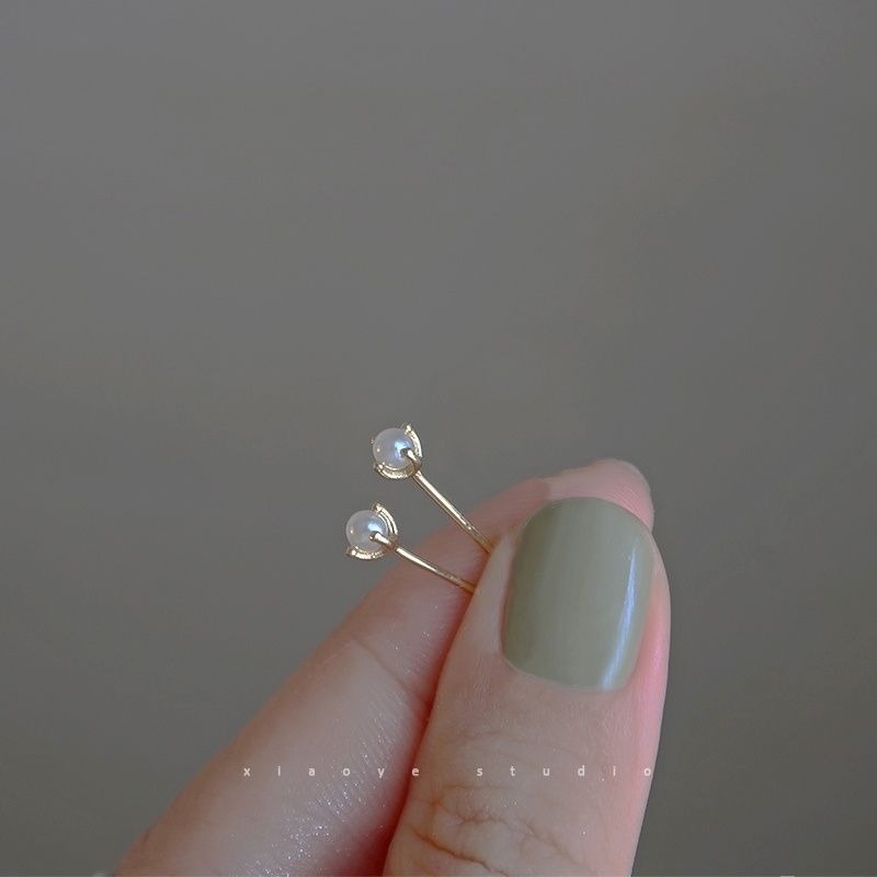 💖台灣現貨🌿養耳洞 925銀針 單鑽耳釘 四爪珍珠耳釘 ins風氣質簡約小巧耳環 睡覺免摘迷你耳飾【G126】-細節圖6