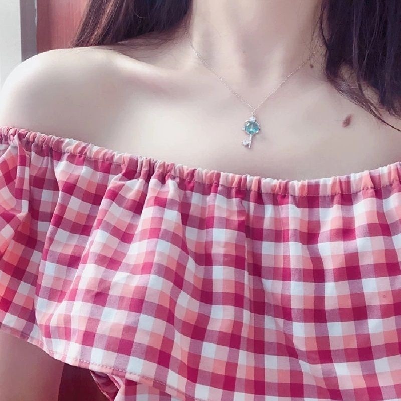 🦋台灣現貨🌿夢幻藍色琉璃星球項鍊 藍色星空銀河系 鑰匙星球行星銀河 小清新學生鎖骨鍊 情人節禮物-細節圖5