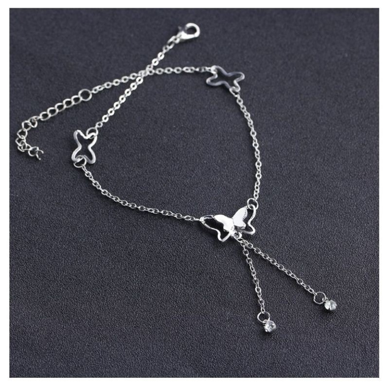 🌸台灣現貨🌿韓版腳鍊女韓版蝴蝶流蘇 簡約時尚個性學生森係性感腳踝鏈 女性光腳穿涼鞋腳鍊-細節圖7