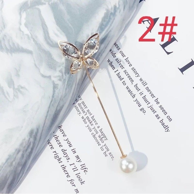 🌺台灣現貨🌿高檔胸針女珍珠防走光扣一字插針 固定衣服開衫小別針 收腰神器 高檔扣針胸花配飾 防走光別針 胸針-規格圖9